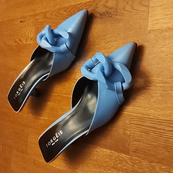 Torgeis Chain Kitten Heel Mule Size 7 - Picture 3 of 9